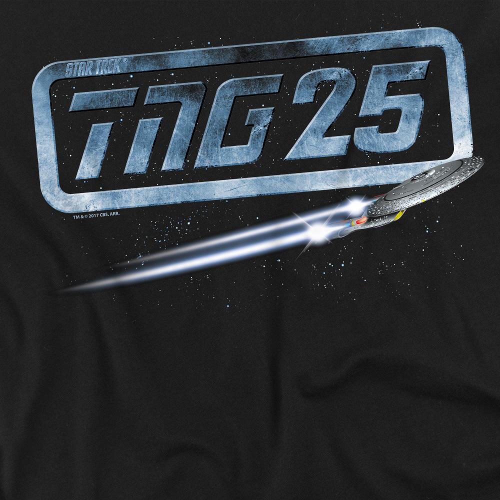 Black - Back - Star Trek Unisex Adult The Next Generation 25 Enterprise T-Shirt