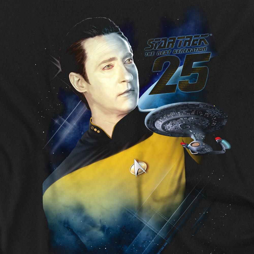 Black - Back - Star Trek Unisex Adult 25th Data T-Shirt