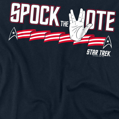 Navy - Back - Star Trek Unisex Adult Spock the Vote T-Shirt
