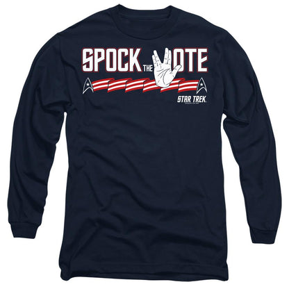 Navy - Side - Star Trek Unisex Adult Spock the Vote T-Shirt
