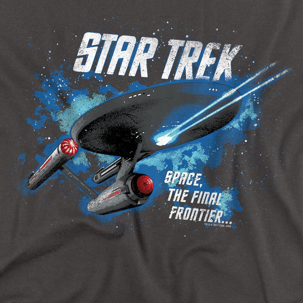 Charcoal - Back - Star Trek Unisex Adult The Final Frontier T-Shirt