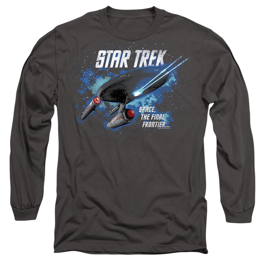 Charcoal - Side - Star Trek Unisex Adult The Final Frontier T-Shirt