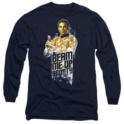 Navy - Side - Star Trek Unisex Adult Beam Me Up T-Shirt