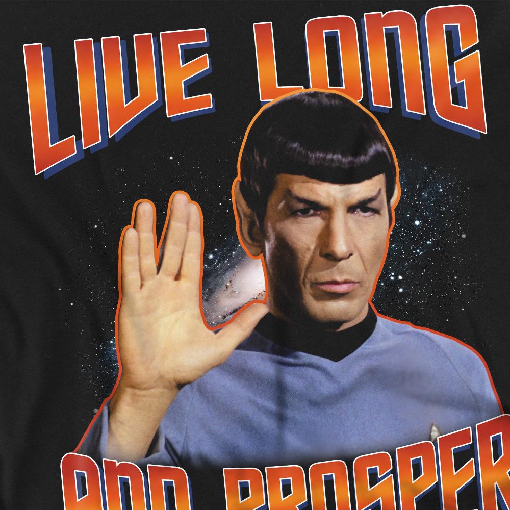 Black - Back - Star Trek Unisex Adult Original Live Long and Prosper T-Shirt