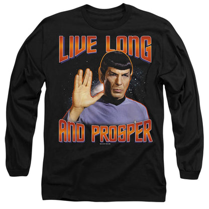 Black - Side - Star Trek Unisex Adult Original Live Long and Prosper T-Shirt