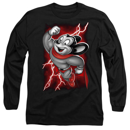 Black - Side - Mighty Mouse Unisex Adult Mighty Storm T-Shirt