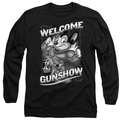 Black - Side - Mighty Mouse Unisex Adult Mighty Gunshow T-Shirt