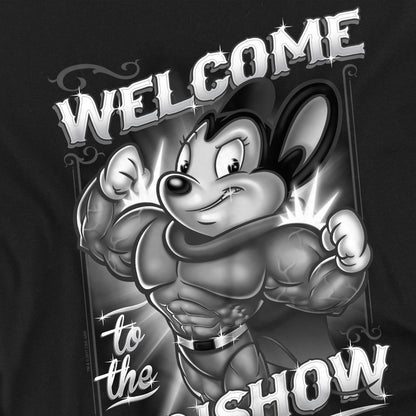 Black - Front - Mighty Mouse Unisex Adult Mighty Gunshow T-Shirt