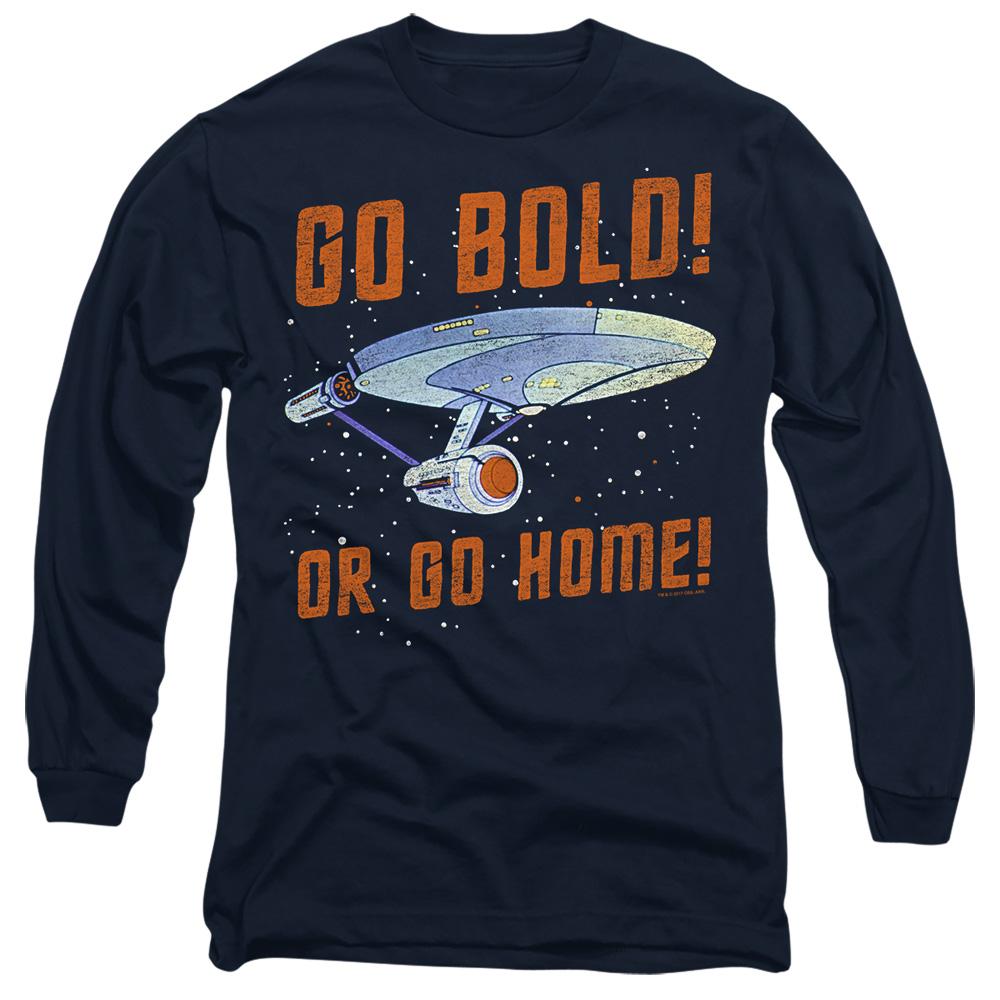 Navy - Side - Star Trek Unisex Adult Go Bold T-Shirt