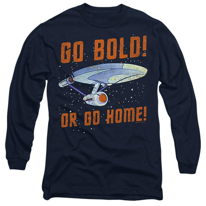 Navy - Side - Star Trek Unisex Adult Go Bold T-Shirt