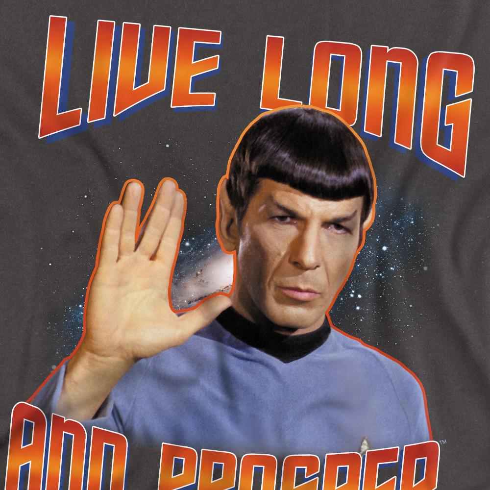 Charcoal - Back - Star Trek: The Original Series Unisex Adult Live Long and Prosper Spock T-Shirt