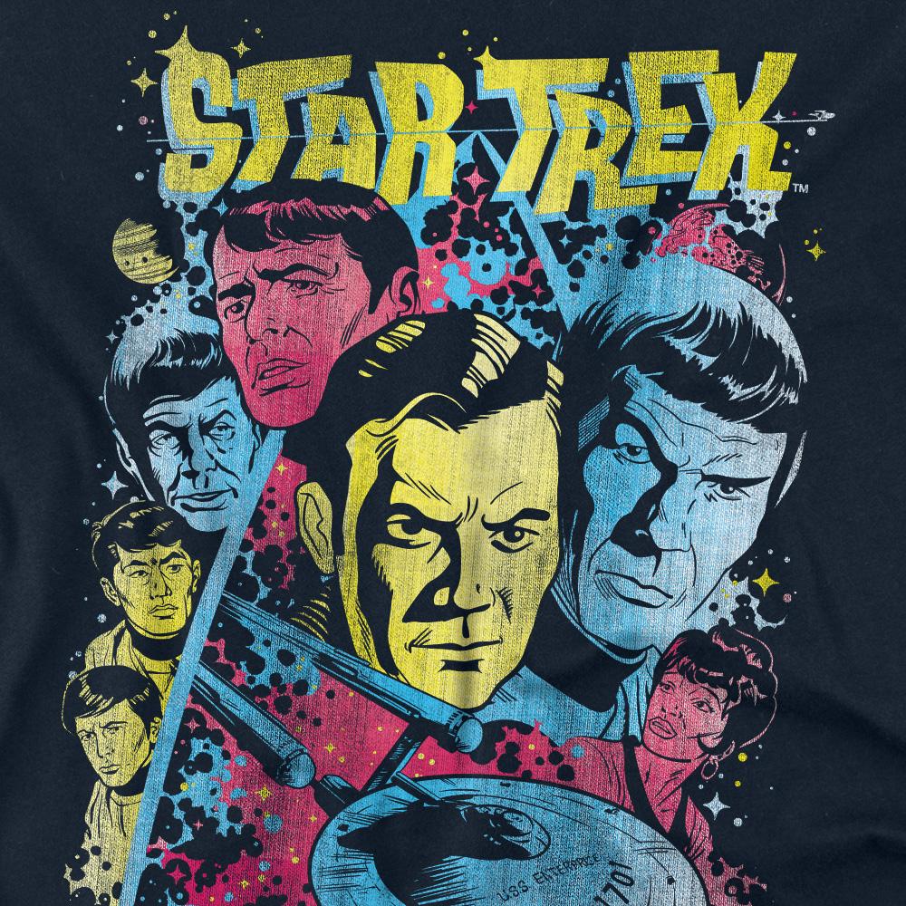Navy - Back - Star Trek Unisex Adult Classic Crew Illustrated T-Shirt