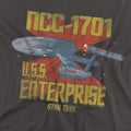 Charcoal - Side - Star Trek Unisex Adult NCC-1701 T-Shirt