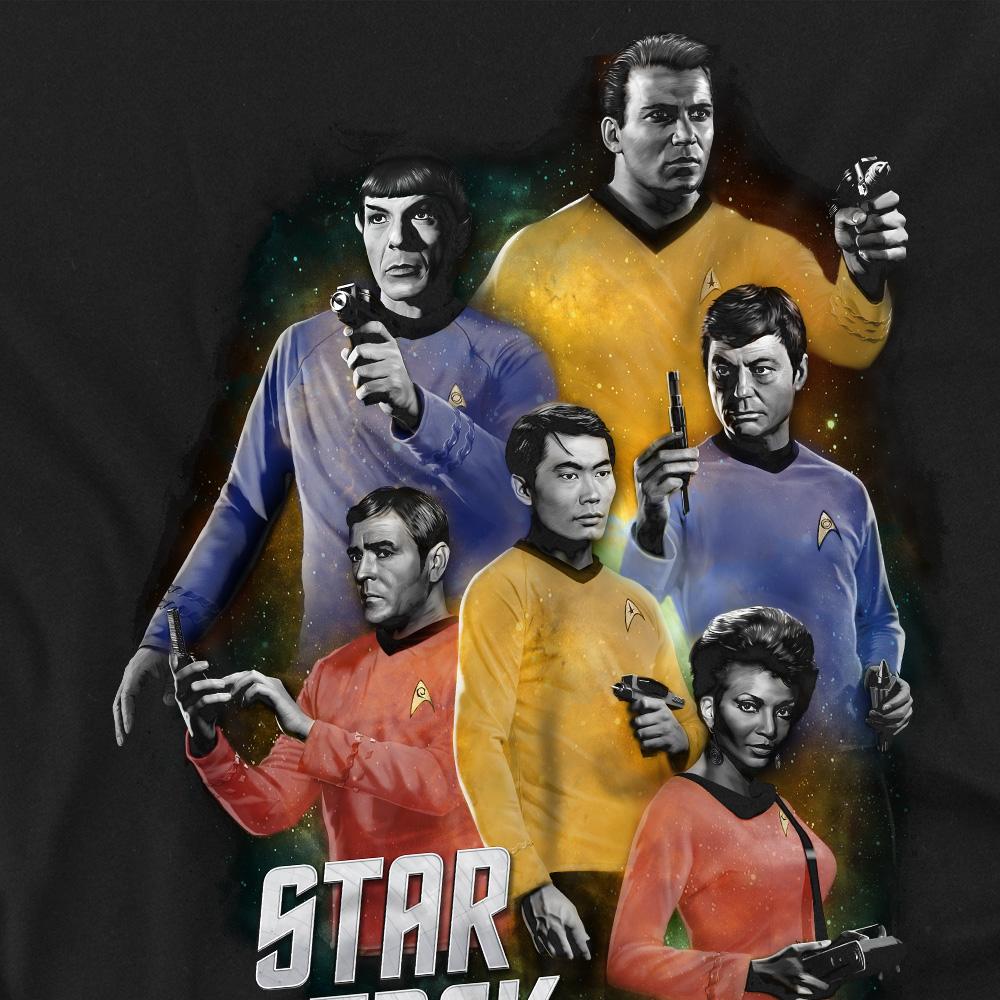 Black - Back - Star Trek Unisex Adult Galaxy Glow T-Shirt
