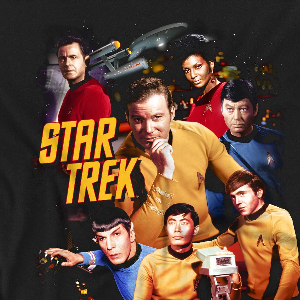 Black - Back - Star Trek Unisex Adult At the Controls T-Shirt
