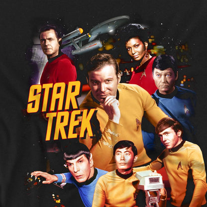 Black - Back - Star Trek Unisex Adult At the Controls T-Shirt