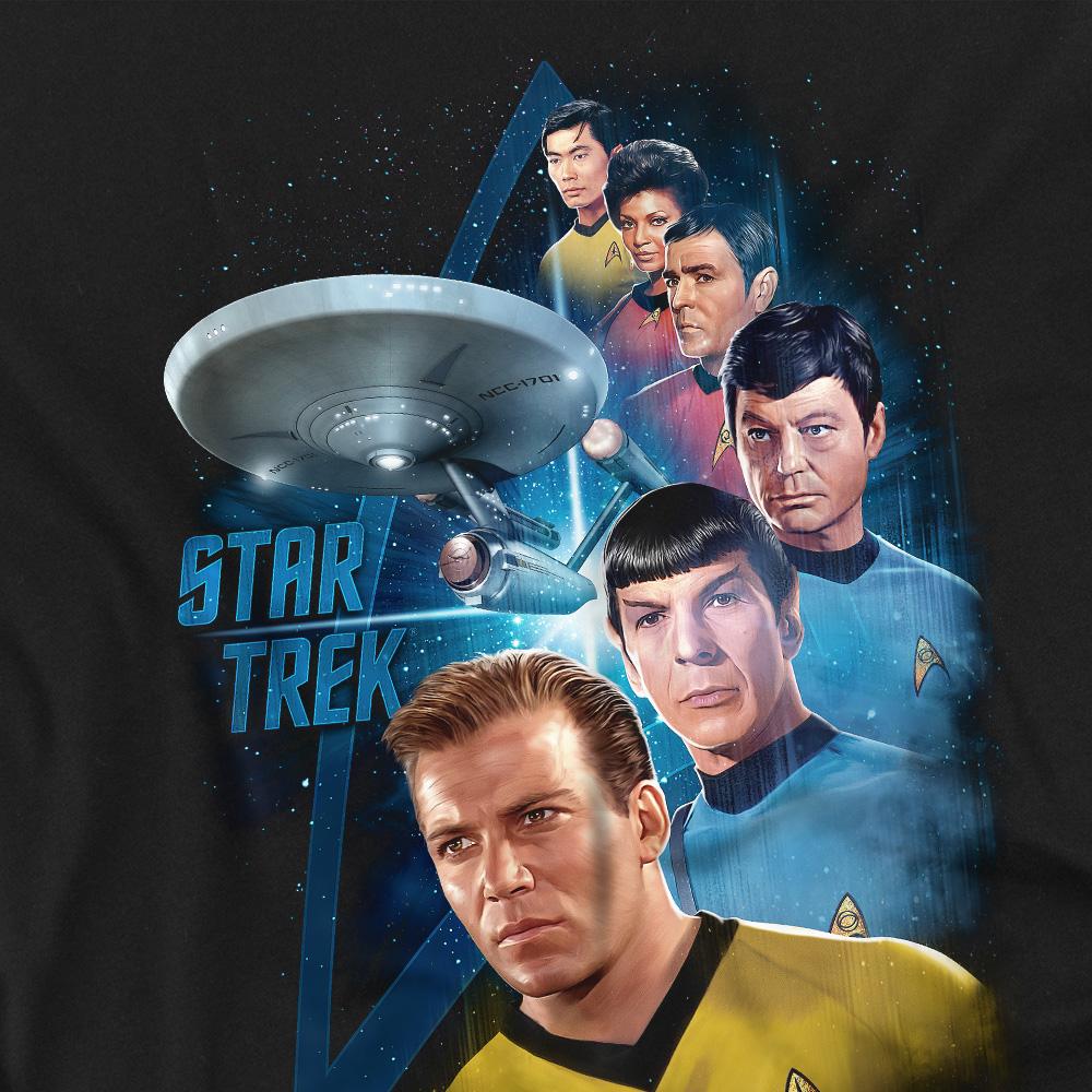 Black - Back - Star Trek Unisex Adult Among the Stars T-Shirt