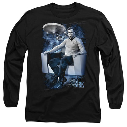Black - Side - Star Trek Unisex Adult Captain´s Chair T-Shirt