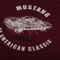 Maroon - Side - Ford Mens Mustang Cotton T-Shirt
