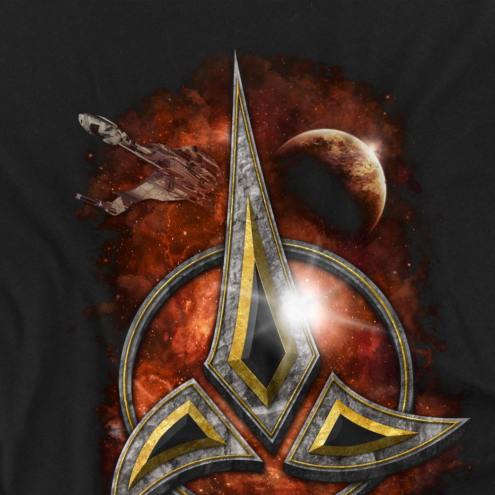 Black - Back - Star Trek Unisex Adult Klingon Crest T-Shirt
