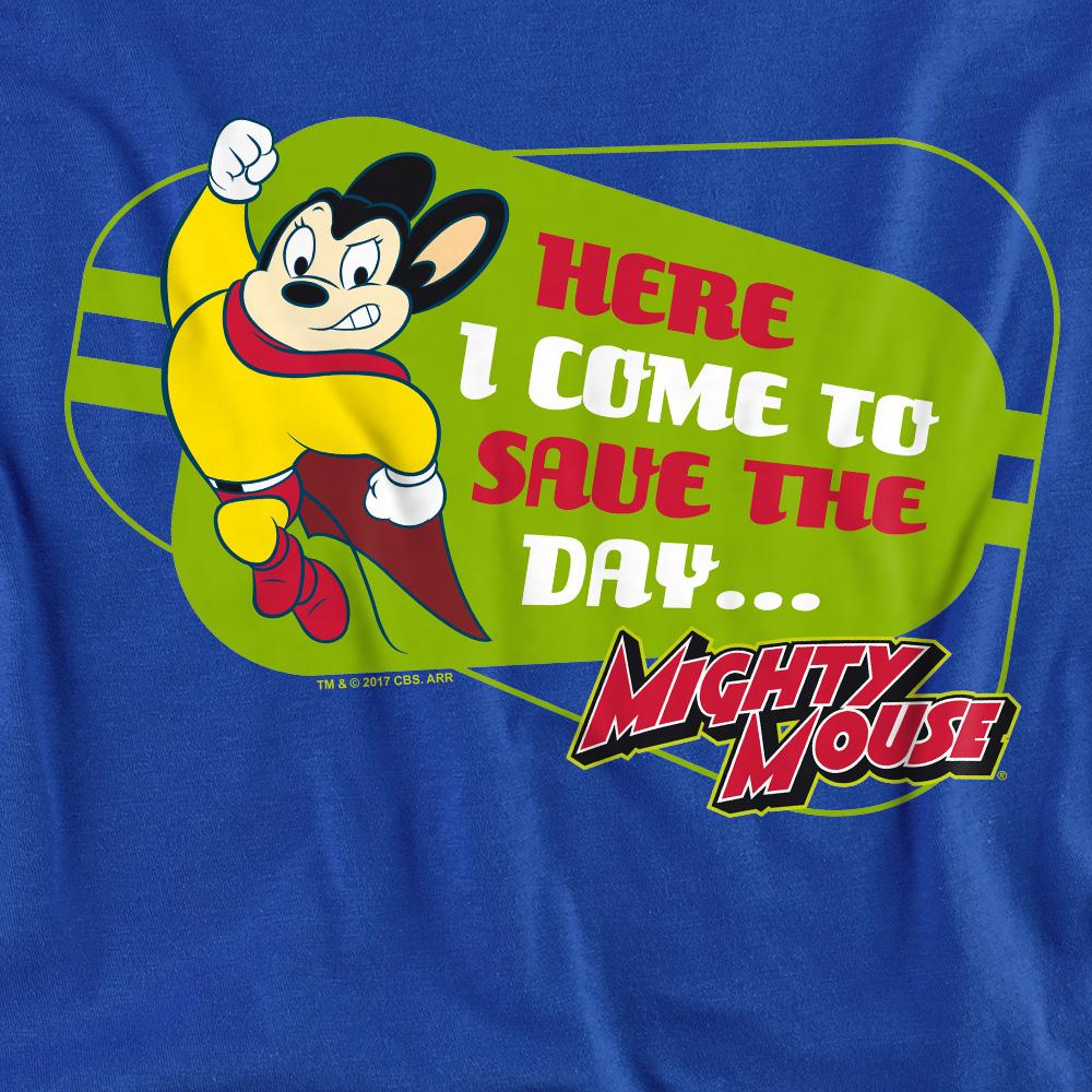 Royal Blue - Back - Mighty Mouse Unisex Adult Here I Come T-Shirt