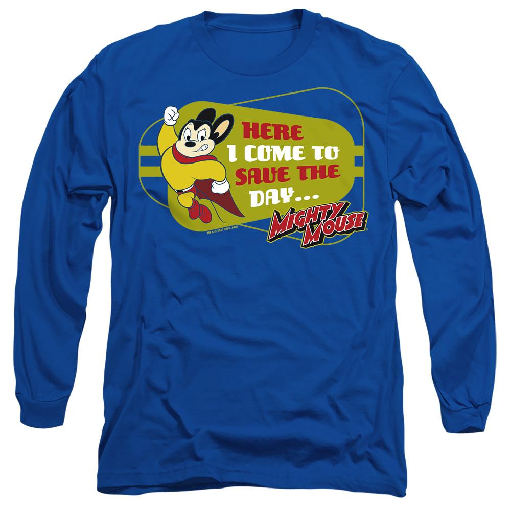 Royal Blue - Side - Mighty Mouse Unisex Adult Here I Come T-Shirt