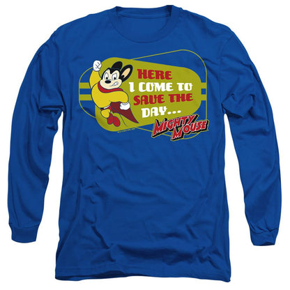 Royal Blue - Side - Mighty Mouse Unisex Adult Here I Come T-Shirt