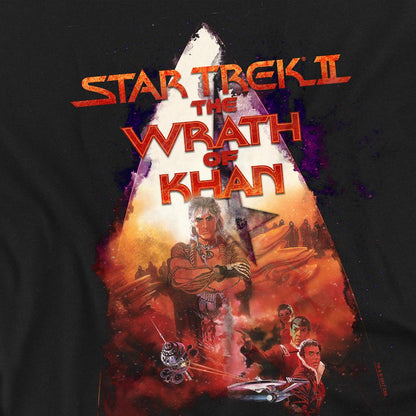 Black - Back - Star Trek Unisex Adult The Wrath of Khan Poster T-Shirt