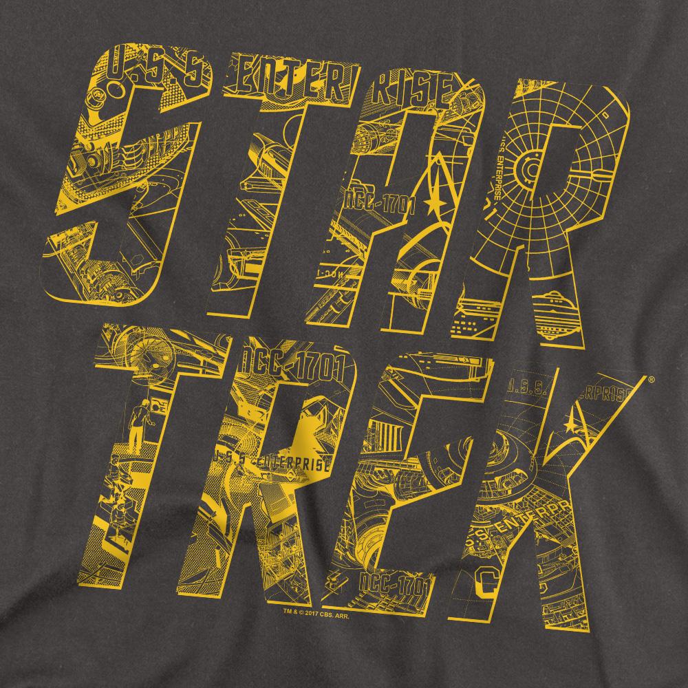 Charcoal - Back - Star Trek Unisex Adult Schematic Logo T-Shirt
