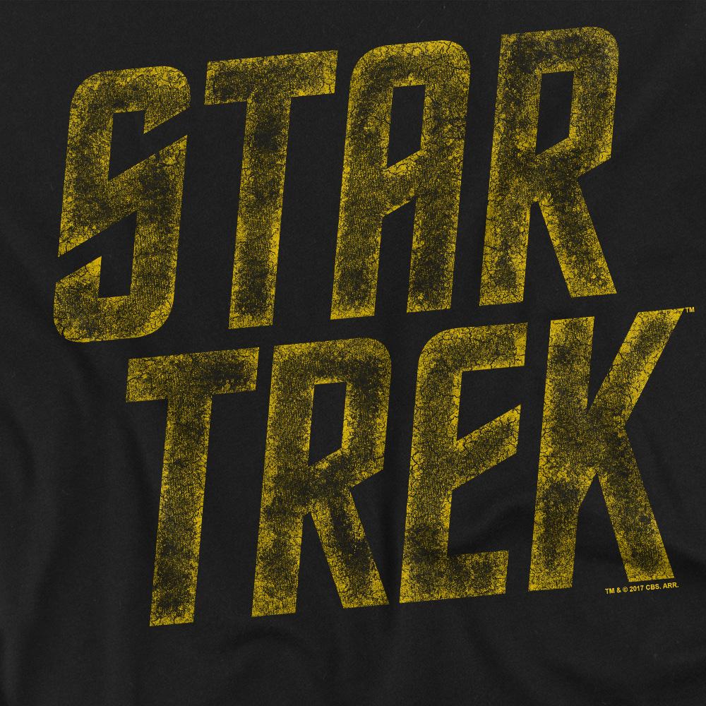Black - Back - Star Trek Unisex Adult Distressed Logo T-Shirt