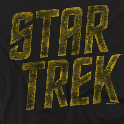 Black - Back - Star Trek Unisex Adult Distressed Logo T-Shirt