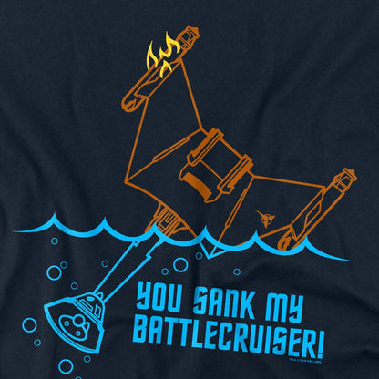 Navy - Back - Star Trek Unisex Adult Battlecruiser T-Shirt