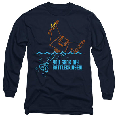 Navy - Side - Star Trek Unisex Adult Battlecruiser T-Shirt