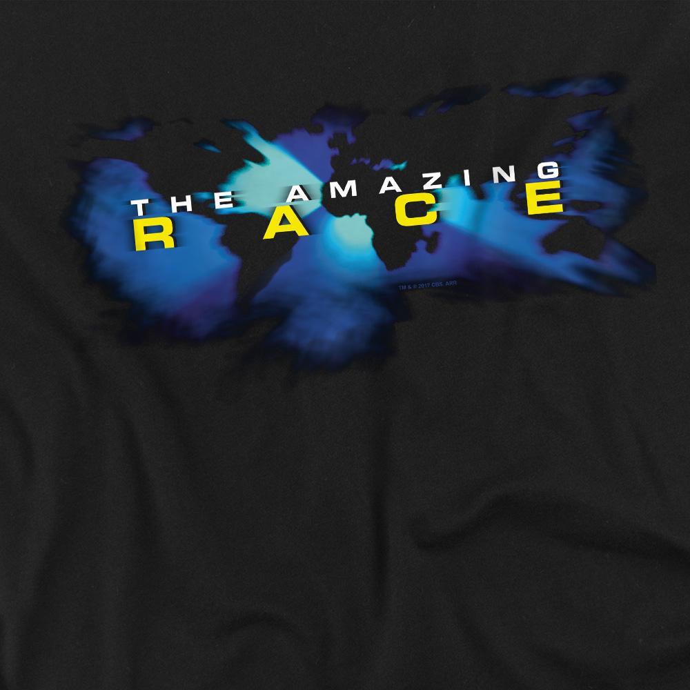 Black - Back - The Amazing Race Unisex Adult Faded Globe T-Shirt