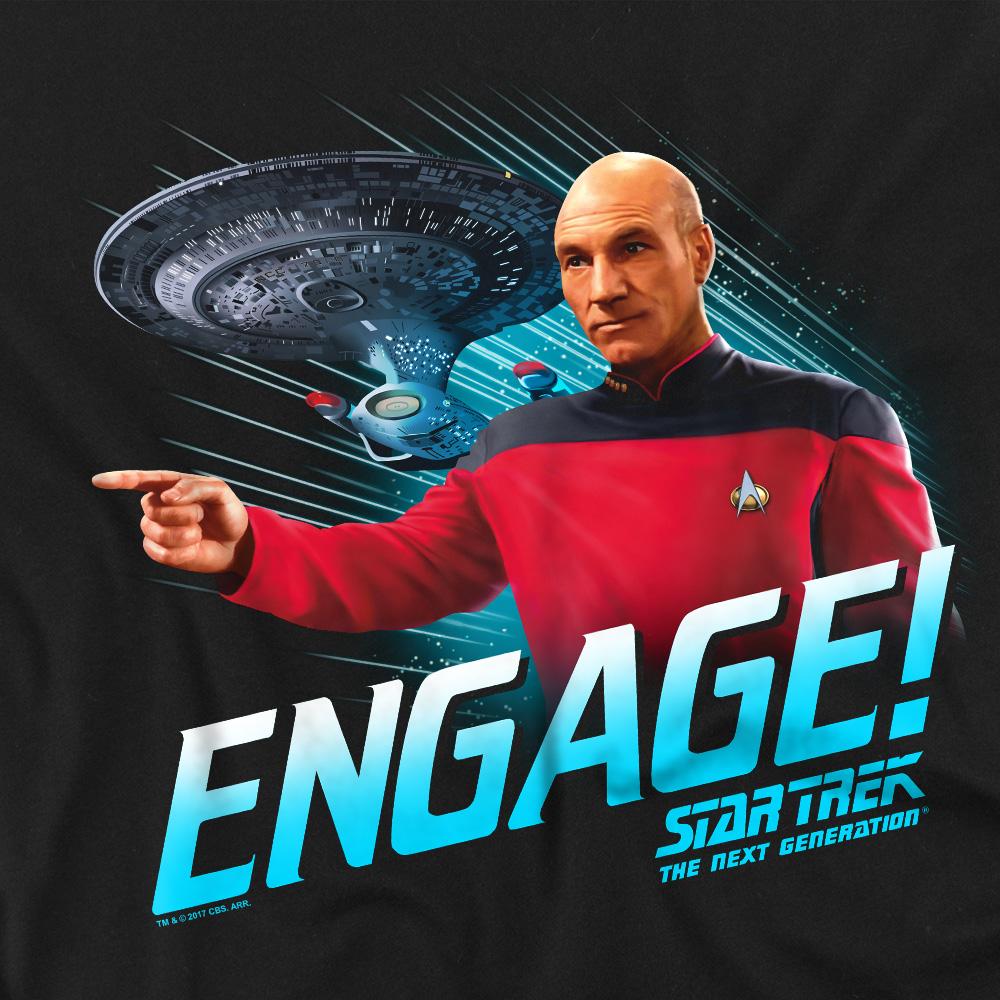 Black - Side - Star Trek Unisex Adult Engage T-Shirt