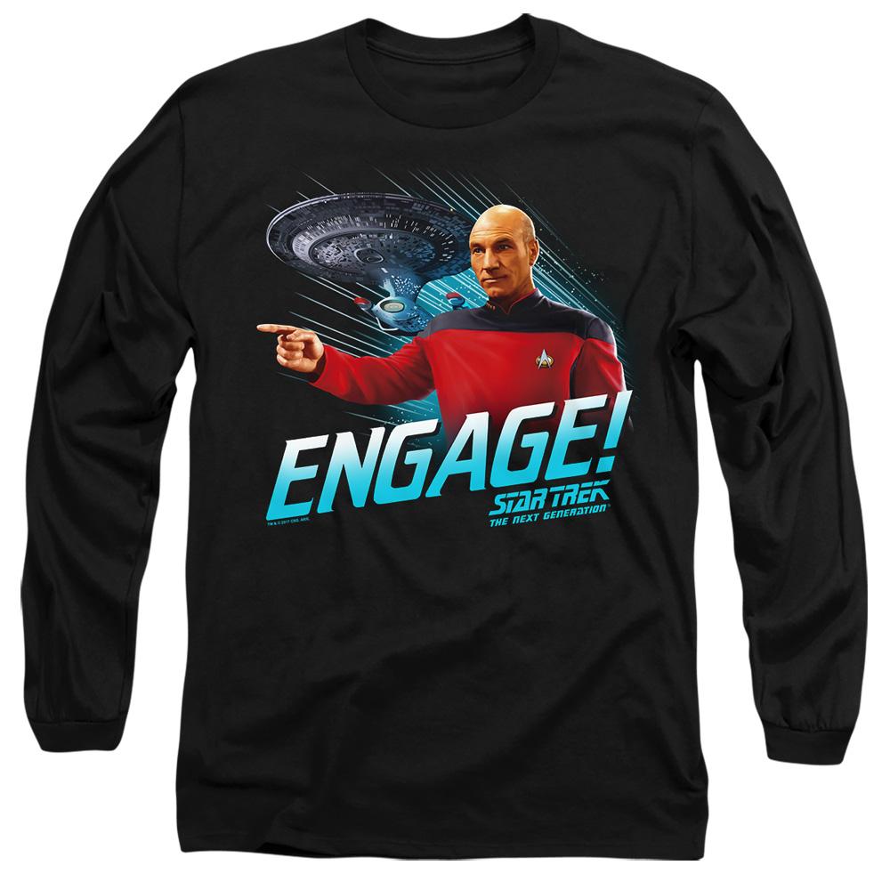 Black - Front - Star Trek Unisex Adult Engage T-Shirt