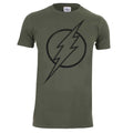 Military Green - Front - The Flash Mens Logo T-Shirt