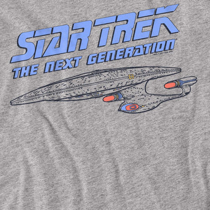 Sport Heather - Back - Star Trek Unisex Adult The Next Generation Distressed T-Shirt