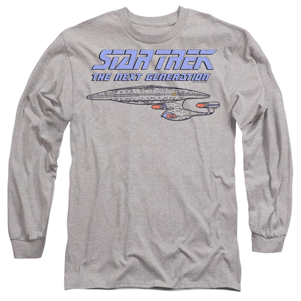 Sport Heather - Side - Star Trek Unisex Adult The Next Generation Distressed T-Shirt