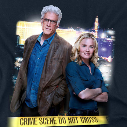 Navy - Back - CSI Unisex Adult Do Not Cross T-Shirt