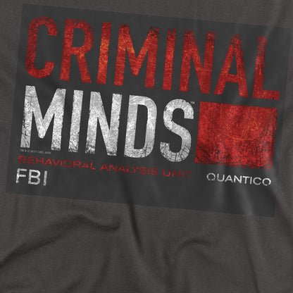 Charcoal - Back - Criminal Minds Unisex Adult Title Card T-Shirt