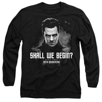 Black - Side - Star Trek: Into Darkness Unisex Adult Shall We Begin T-Shirt