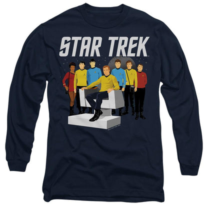 Navy - Side - Star Trek Unisex Adult Vector Crew T-Shirt