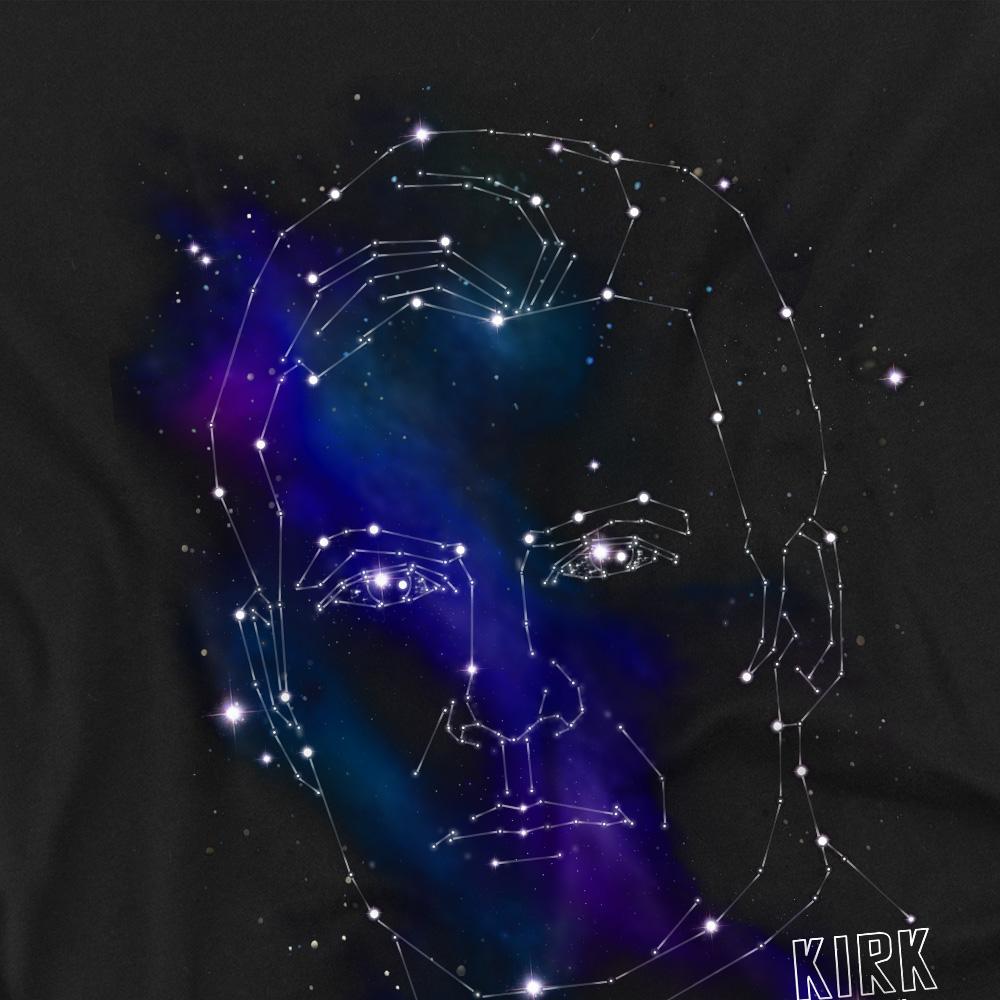 Black - Back - Star Trek Unisex Adult Captain Kirk Constellations T-Shirt