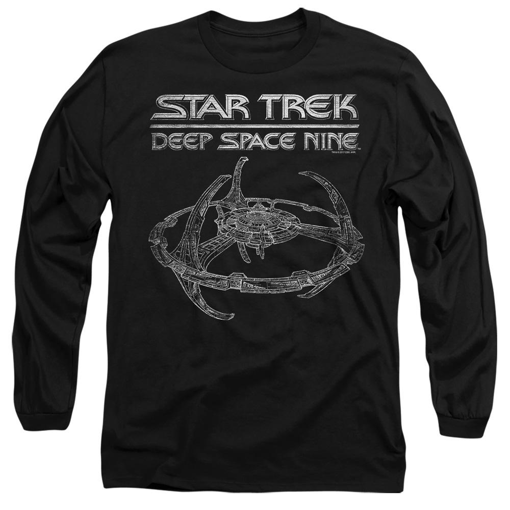Black - Front - Star Trek Unisex Adult Deep Space Nine Station T-Shirt