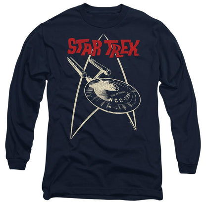 Navy - Side - Star Trek Unisex Adult Ship Symbol T-Shirt
