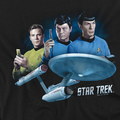 Black - Back - Star Trek Unisex Adult Main Three T-Shirt