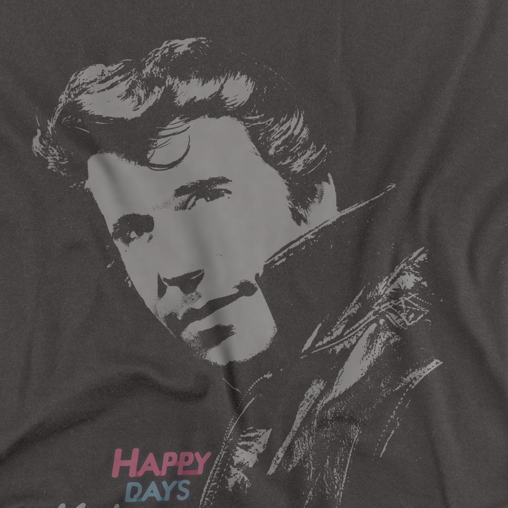 Charcoal - Back - Happy Days Unisex Adult Cool The Fonz T-Shirt