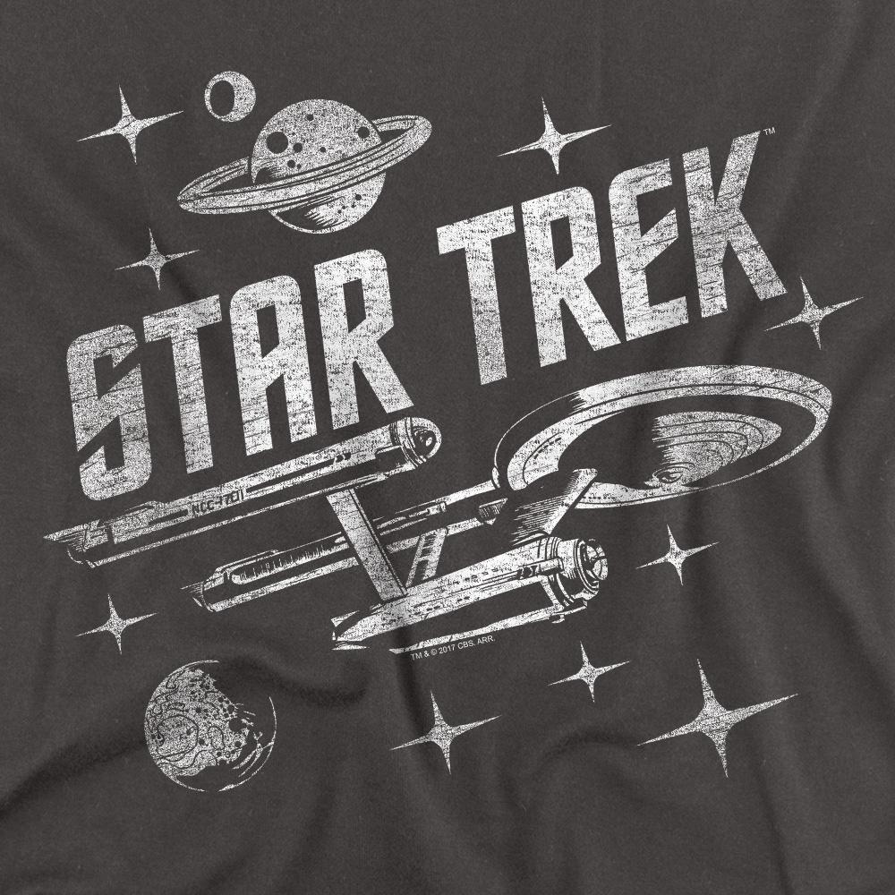 Charcoal - Back - Star Trek Unisex Adult Through Space T-Shirt