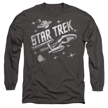 Charcoal - Side - Star Trek Unisex Adult Through Space T-Shirt